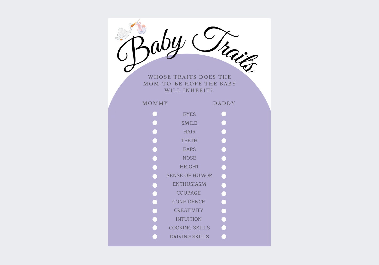 Baby Shower Game | Printable Baby Shower Game | Easy Printable Game ...