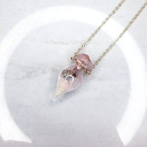 Love Spell Jar Necklace - Love Spell, Witch Jar, Witch Bottle, Rose Quartz