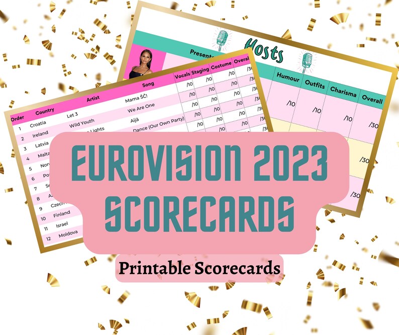 Eurovision Song Contest 2023 Scorecards Etsy