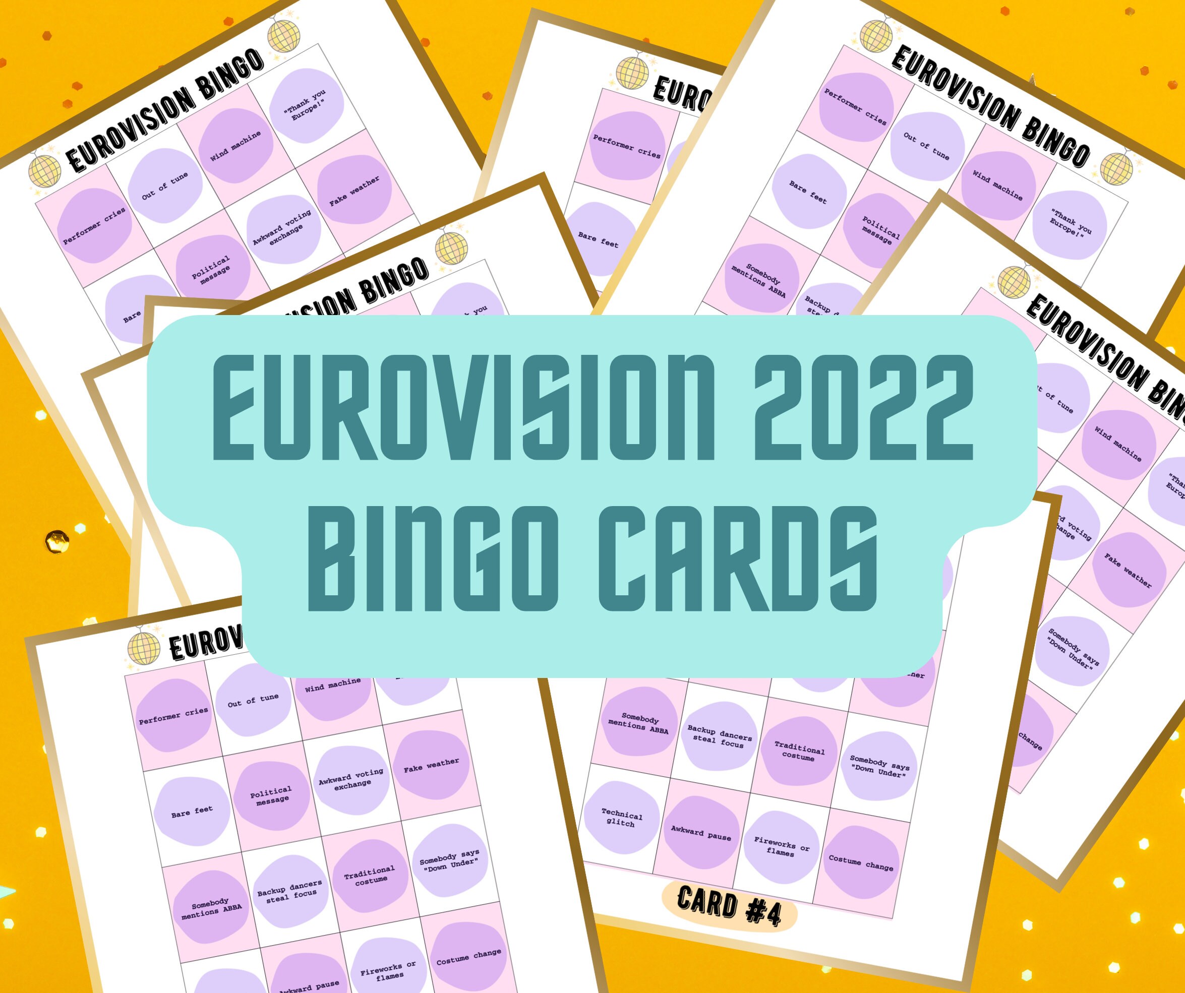 Eurovision Song Contest 2022 Bingo Cards Etsy