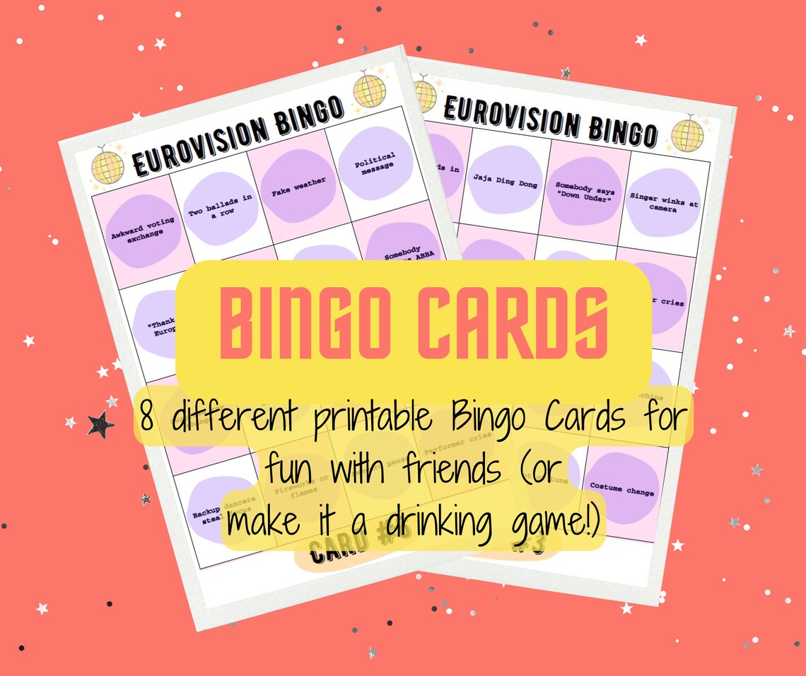 Eurovision 2022 Printable Scorecards and Bingo Cards Perfect for Song