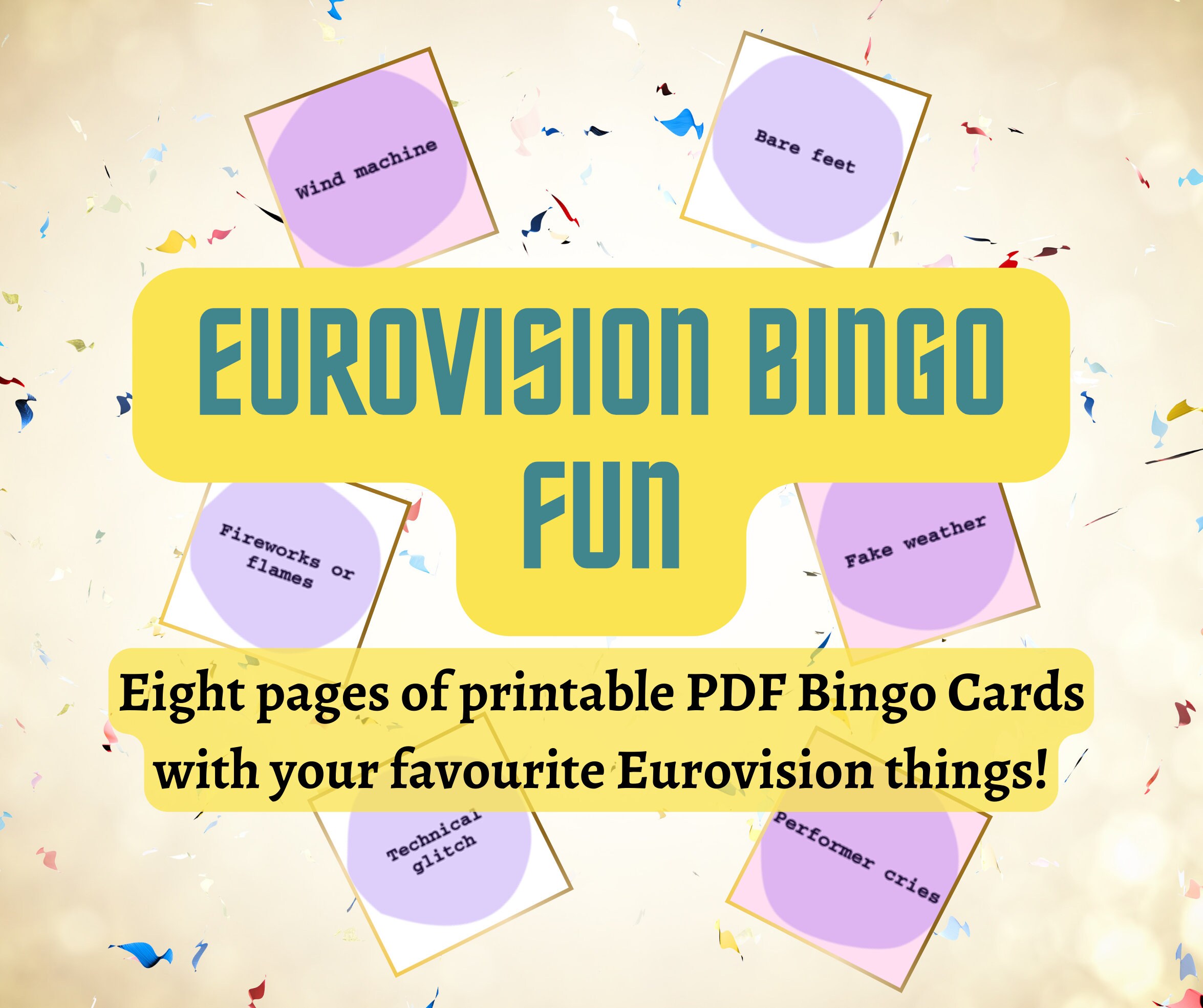 Eurovision Song Contest 2022 Bingo Cards Etsy