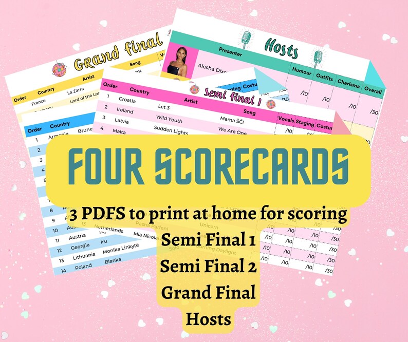 Eurovision Song Contest 2023 Scorecards Etsy
