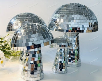 Best Seller Tag The Original Mushroom Disco Ball Disco Ball Mushroom Shape Mirror Crystals Garden Decoration Boho Decor Encanto Room Wedding