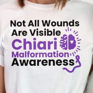 Chiari Malformation Awareness Svg Png, Not All Wounds Are Visible Svg, Chiari Support Svg, Purple Ribbon Svg Cricut Cut File Sublimation