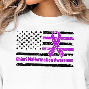 Chiari Malformation Awareness Svg Png, Flag Chiari Malformation Awareness Svg, Purple Ribbon Svg Cricut Cut File Sublimation