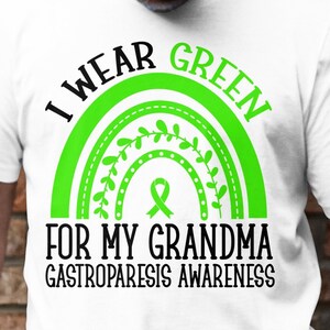 Gastroparesis Awareness Svg, Png, I Wear Green for My Grandma Svg, Green Ribbon Svg, Gastroparesis Support Cricut Sublimation Design