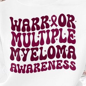 Retro Multiple Myeloma Awareness Svg Png, Warrior Multiple Myeloma Svg, Burgundy Ribbon Svg, Multiple Myeloma Cancer Sublimation