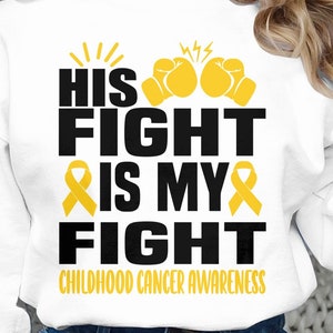 Childhood Cancer Awareness Svg Png, his Fight is My Fight Svg, Pediatric Cancer Awareness Svg, Gold Ribbon Svg Cricut Sublimation