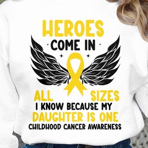 Childhood Cancer Awareness Svg Png, Heroes Come in All Sizes Svg, Pediatric Cancer Awareness Svg, Gold Ribbon Svg Cricut Sublimation