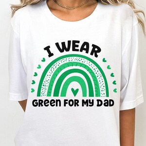Liver Cancer Awareness Svg Png, I Wear Green For My dad Svg, Emerald Green Ribbon Svg, Liver Cancer Support Svg Cricut Sublimation Design