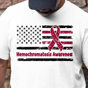 Hemochromatosis Awareness Svg Png, Flag Hemochromatosis Awareness Svg, Burgundy Ribbon Svg Cricut Sublimation Designs