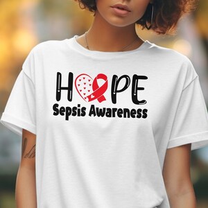 Sepsis Awareness Svg Png, Hope Svg, Bloodstream Infection Septicemia Red Ribbon Svg Cricut Sublimation Design