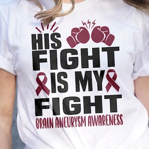 Brain Aneurysm Awareness Svg Png, his Fight is My Fight Svg, Burgundy Ribbon Svg Cricut Sublimation Design
