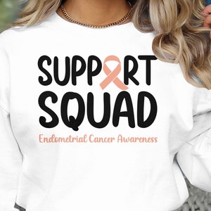 Endometrium Krebs Awareness SVG, Png, Support Squad, Pfirsich Band, Cricut Sublimation Designs