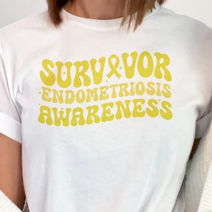 Retro Endometriosis Awareness Svg Png, Survivor Endometriosis Awareness Svg, Yellow Ribbon Svg Cricut Sublimation Design