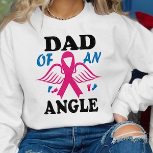 dad of an angle Svg, Pregnancy and Infant Loss Awareness Svg Png, Pink and Blue Ribbon Svg Cricut Sublimation Design