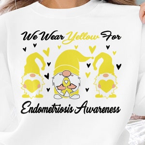 Endometriosis Awareness Svg Png, We Wear Yellow For Endometriosis Svg, Yellow Ribbon Svg Cricut Sublimation Design