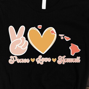 Frieden Liebe Hawaii State SVG, Png, Hawaii Karte, Retro Hawaii Blume SVG Cricut Cut Datei Silhouette Sublimation Design