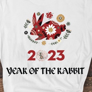 Year of the Rabbit Png, Happy Chinese New Year 2023 Png, Chinese Zodiac Rabbit Png, Lunar New Year 2023 Sublimation
