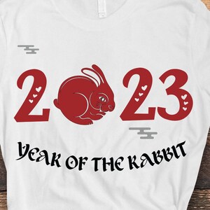 Année du lapin svg Png, joyeux nouvel an chinois 2023 Png, zodiaque chinois lapin Png, nouvel an lunaire 2023 Sublimation