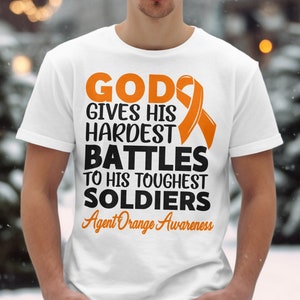 Agent Orange Awareness Svg Png, Vietnam Veteran Svg, God Gives His Hardest Battles to His Toughest Soldiers Svg Cricut Sublimation Designs