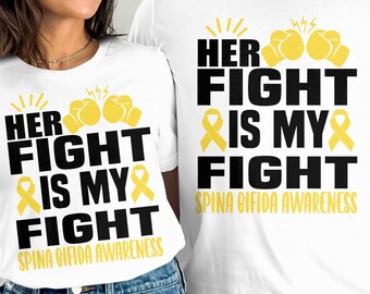Spina Bifida Awareness Svg Png, Her Fight Is My Fight Svg, Yellow Ribbon Svg Cricut Sublimation Design