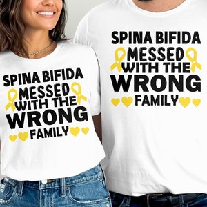 Spina Bifida Awareness Svg Png, Spina Bifida Messed With The Wrong Family Svg, Yellow Ribbon Svg Cricut Sublimation Design