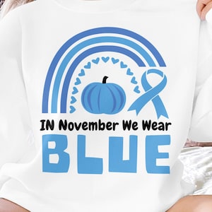 Diabetes Awareness Svg Png, In November We Wear Blue Ribbon Svg, Blue Ribbon Svg, Type 1 Diabetes T1D Awareness Svg Cricut
