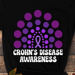 Crohn&#39;s Disease Awareness Svg Png, Crohn&#39;s Disease Awareness Svg, Purple Ribbon Svg Cricut Sublimation Design