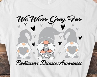 Parkinson's Disease Awareness Svg Png, We Wear grey Parkinson's Disease Awareness Svg, Grey Ribbon Svg Cricut Cut File Sublimation Designs