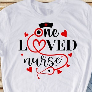 Retro One Loved Nurse Svg Png, Valentines Day Nurse Svg, Valentine Nursing Gifts, Valentine Sublimation Designs, Valentines Day Svg Cricut