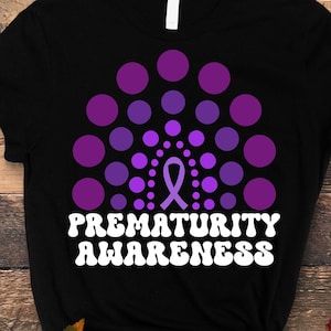 Prematurity Awareness SVG PNG , Purple Ribbon Rainbow - PNG File - Sublimation design print file