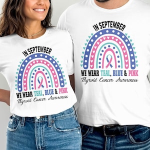 Thyroid Cancer Awareness Svg Png, In September We Wear Teal, Blue & Pink Svg, Thyroid Cancer Support Svg Cricut Sublimation Designs