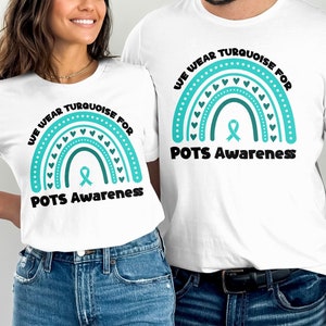 We Wear Turquoise for Pots Awareness Svg Png, POTS Syndrome Svg, Turquoise Ribbon Svg, Dysautonomia Awareness Svg Cricut Sublimation