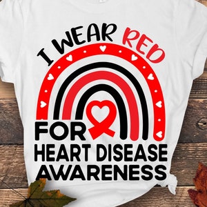 Heart Disease Awareness Svg Png, We Fight Together Svg, Red Ribbon Svg Cricut Sublimation Design