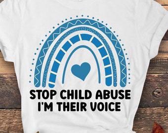 Child Abuse Awareness Svg Png, Stop Child Abuse I'm Their Voice Svg, Blue Ribbon Svg, Child Abuse Prevention Cricut Sublimation