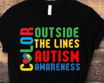 Autism Awareness PNG SVG,Color Outside The Lines Autism Awareness png, Autism Awareness png, Autism Support png,Proud Autism png,Cutting ,