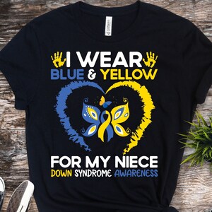 Down Syndrome Awareness svg png, I WEAR Blue Yellow For My NIECE Down Syndrome Svg, Down Syndrome Survivors Svg,Down Syndrome Svg, Cricut