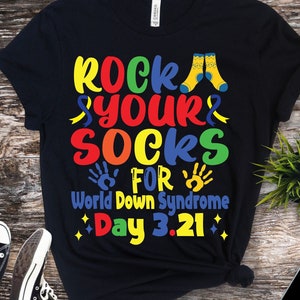 Down Syndrom Bewusstsein png SVG, Rock Your Socks für World Down Syndrom Tag 3.21 png, Cut Dateien für Cricut, Silhouette,
