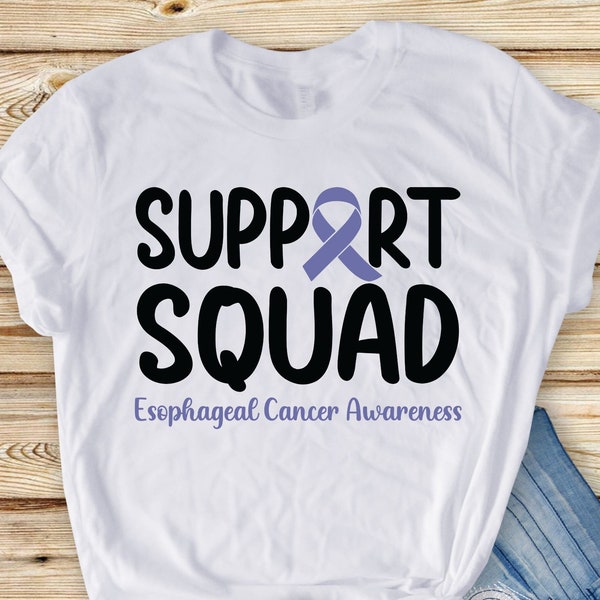 Esophageal Cancer Awareness png svg, Support Squad Esophageal Cancer  PNG, Periwinkle Ribbon PNG Only, Instant Download, Sublimation