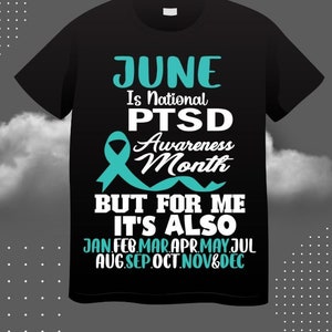 PTSD Awareness svg png, June Is National PTSD Awareness Month Svg, Teal Ribbon Post-traumatic Stress Disorder Cricut Sublimation
