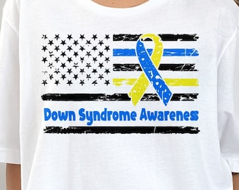 Down Syndrome Awareness Svg Png, Proud Brother Svg, Blue Yellow Ribbon ...