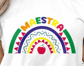 Maestra Svg Png, Spanish Teacher Svg, Español Svg, Regreso a La Escuela SVG, Maestra Bilingue Svg, Bilingual Teacher Svg Cricut Sublimation
