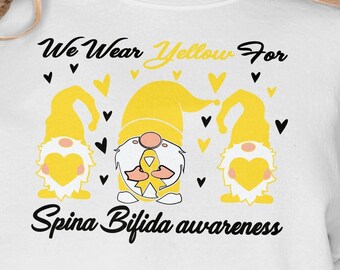 Spina Bifida Awareness Svg Png, We Wear Yellow For Svg, Yellow Ribbon Svg Cricut Sublimation Design