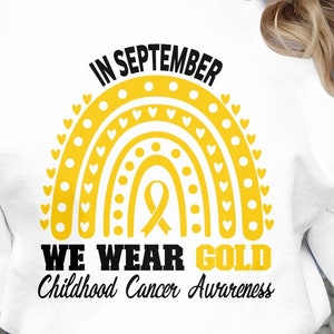 Childhood Cancer Awareness Svg Png, In September We Wear Gold Svg, Pediatric Cancer Awareness Svg, Gold Ribbon Svg Cricut Sublimation