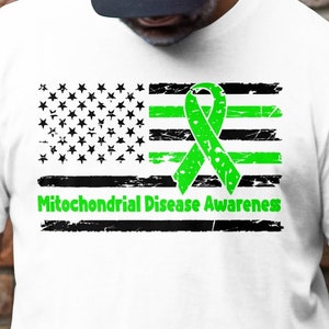 Mitochondrial Disease Awareness Svg Png, Flag Mitochondrial Disease Awareness Svg, Green Ribbon Svg Cricut Sublimation Designs