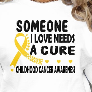 Childhood Cancer Awareness SVG Png, jemand, den ich liebe braucht eine Heilung