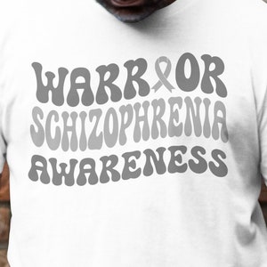 Schizophrenia Awareness Svg Png, Warrior Schizophrenia Awareness Svg, Silver Ribbon Svg Cricut Sublimation Designs