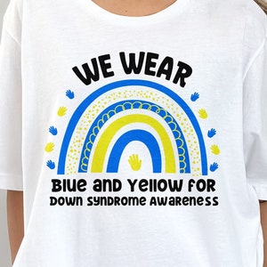 Down Syndrome Awareness png svg, We Wear Blue and Yellow for png, Blue Yellow Ribbon, World Down Syndrome Day Svg Cricut Sublimation